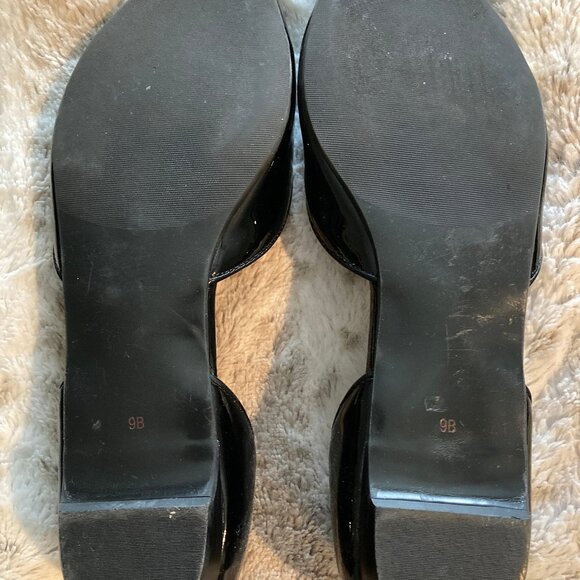 Talbots Patent Leather Peep Toe Dress Flats Black Size 9 - Picture 7 of 7